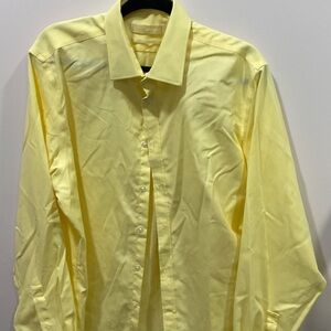 Michael Kors size 17 Men's Yellow Dress Shirt